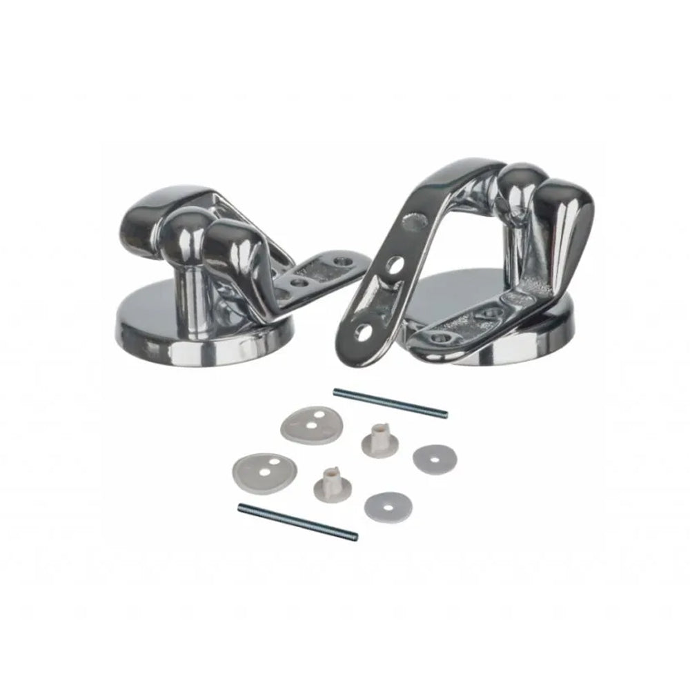 Easi Plumb Universal Toilet Seat Hinges One Pair - Chrome | EPRHCPP