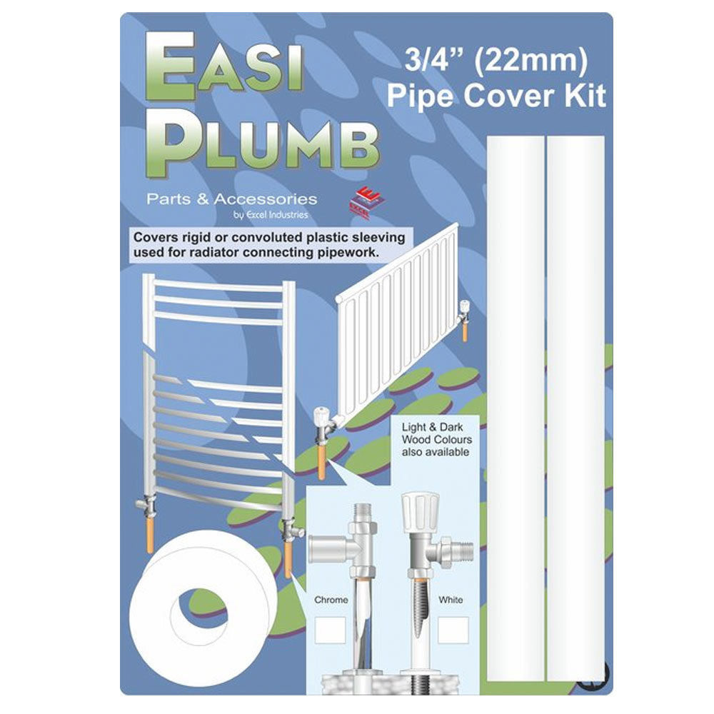 Easi Plumb 3/4" (22mm) Pipe Covers & Trim Kit - White | EP22PCK1