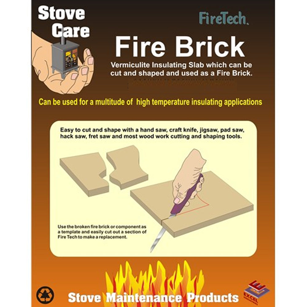 Easi Plumb Stove Care FireTech Replacement Fire Brick 30cm x 50cm x 2.5cm | SCFT3050