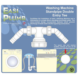 Easi Plumb Standpipe Double Entry Tee for Washing Machine / Dishwasher | EPWMSPT