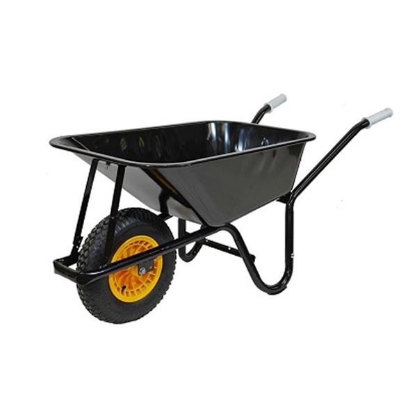 Moy Black Metal Tray Wheelbarrow 90 Litre - Unassembled | 71002_US