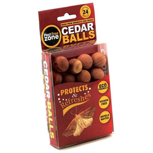Pest Free Zone Moth Repeller Cedar Balls 24 Pack | HEDPFZ208
