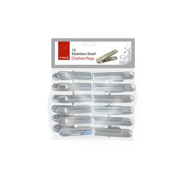 De Vielle Stainless Steel Clothes Pegs 12 Pack | YAG017