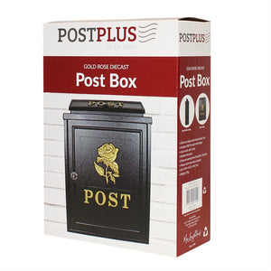 De Vielle Postplus Gold Rose Diecast Letter Box | HJH057416