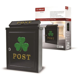 De Vielle Gold Failte Green Shamrock Diecast Letter Box | HJH057430