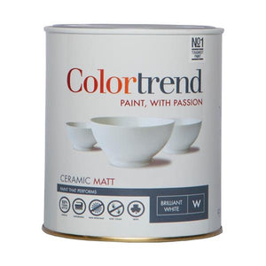 Colourtrend 1 Litre Ceramic Matt - White | M00263