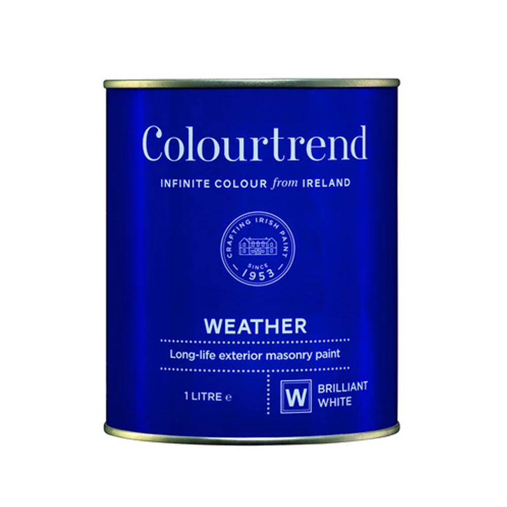 Colourtrend 1 Litre Weather Masonry Paint - White | M01103