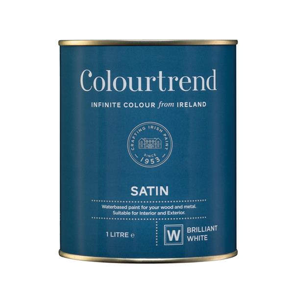 Colourtrend 1 Litre Water Based Satinwood - White | M01014