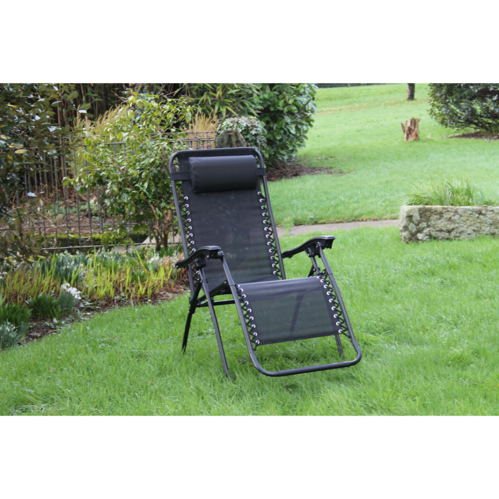 Culcita Zero Gravity Recliner Relaxer Chair Black Sun Lounger