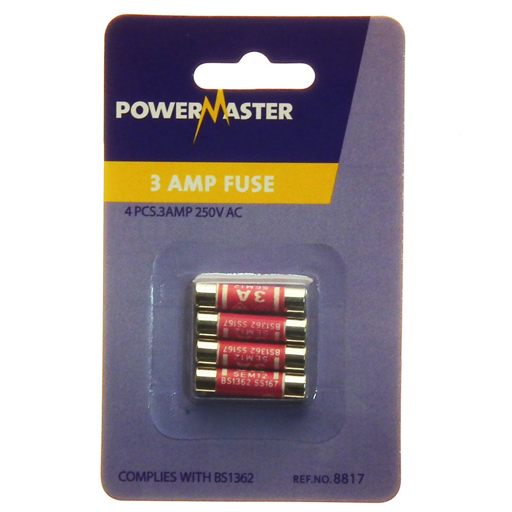 Powermaster 3 Amps Fuses 4 Pack | 1521-00