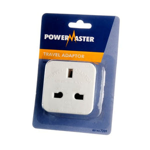 Powermaster Continental Travel Adaptor 3 Pin to 2 Pin Round | 1391-19