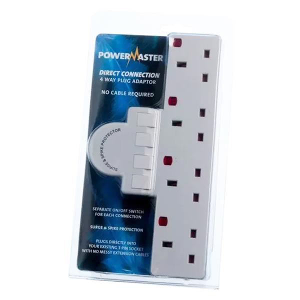 PowerMaster 4 Gang Surge Adaptor Switched | 1519-14