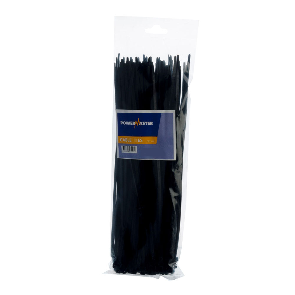 Powermaster 100mm x 2.5mm Cable Ties - Black | 1411-08