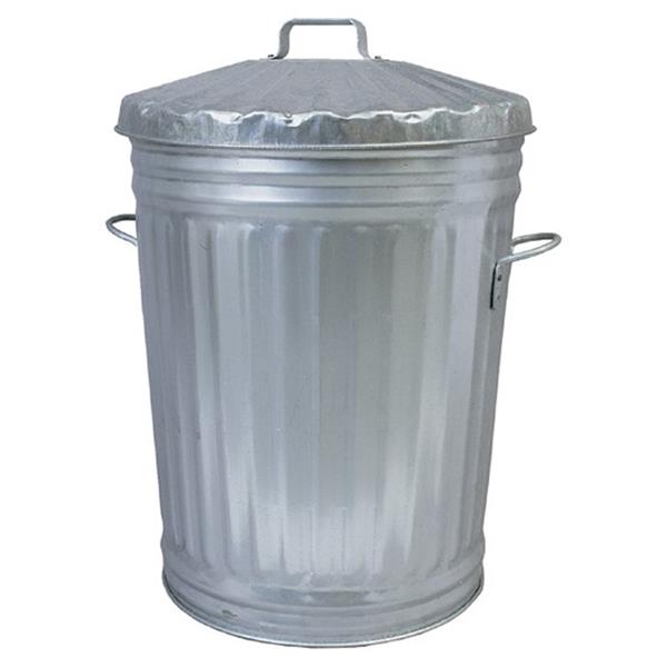 Apollo Galvanised Dustbin with Galvanised Lid - 85 Litre