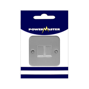 Powermaster 2 Gang 2 Way Single Metal Switch and Box |