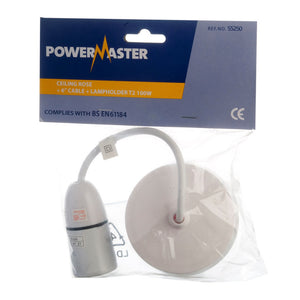 Powermaster T2 100W Pendant Kit Ceiling Rose | 1803-28