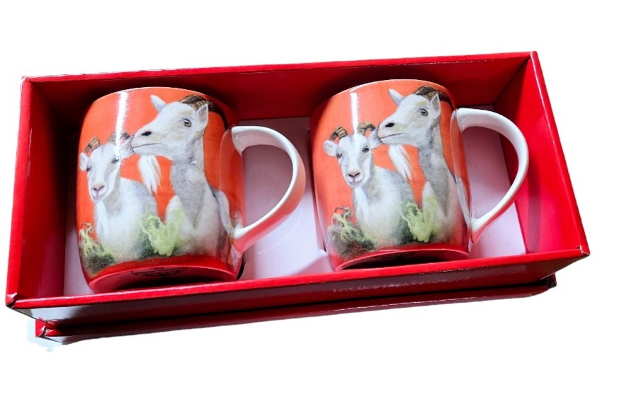 Shannonbridge Pottery Goat 2 Piece Mug Set