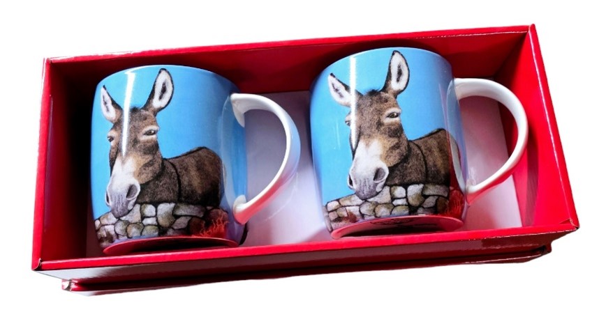 Shannonbridge Pottery Donkey 2 Piece Mug Set