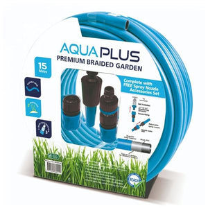 Aquaplus 15 Metre Premium Braded Garden Hose and Fittings | PPS760102