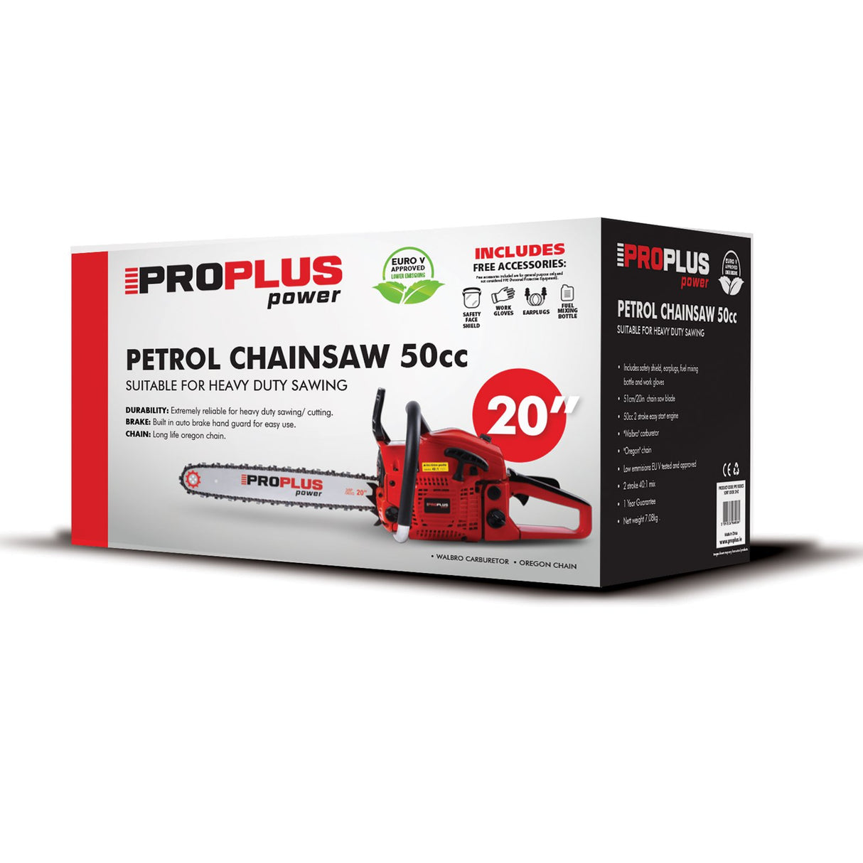 ProPlus 20" (51cm)  Petrol Chainsaw 50cc | PPS5020CS
