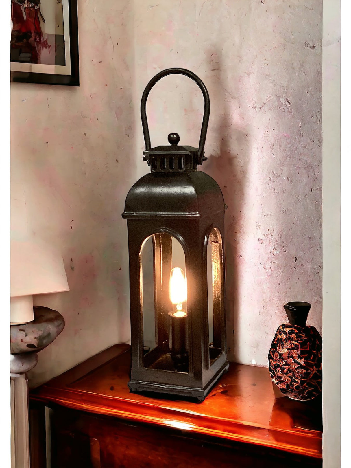 Macquillan Handmade Cast Aluminium Lantern Lamp - Matt Black | MQG5471