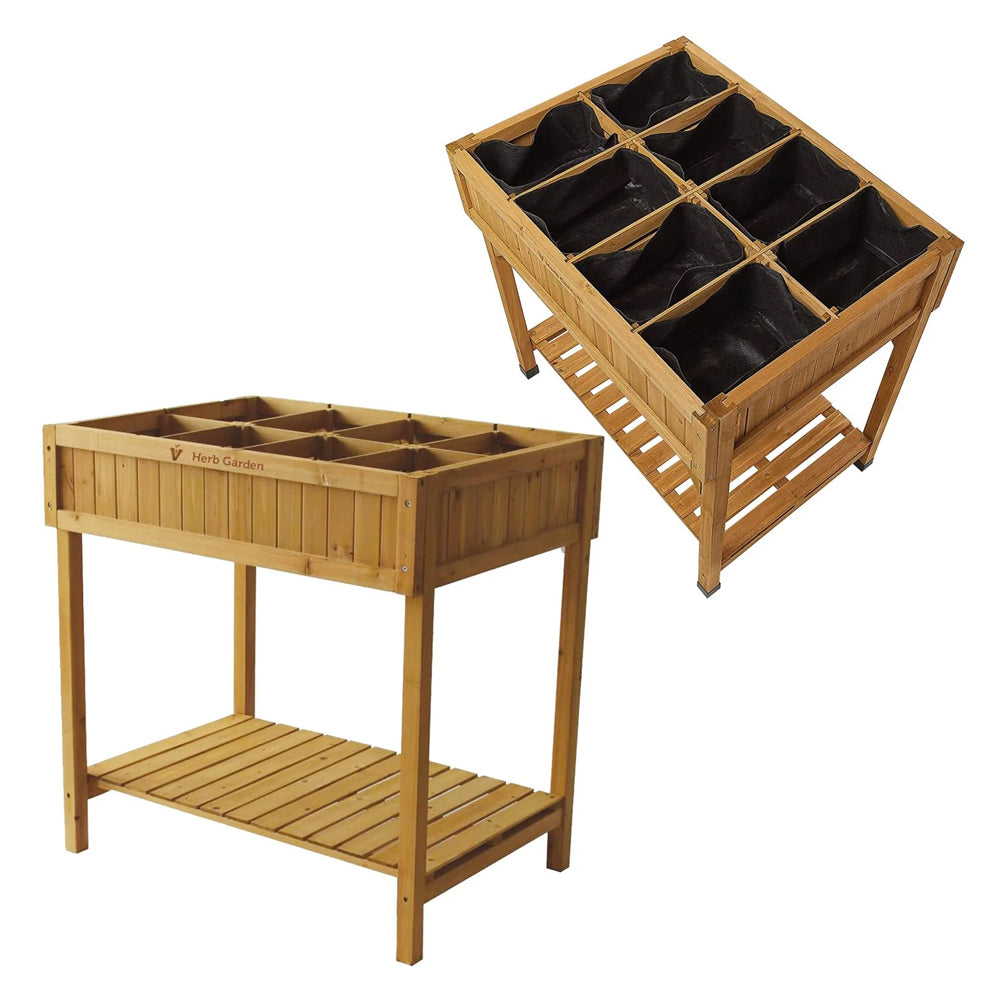 Sprouting Wooden Raised Herb Garden Planter | GRT012549