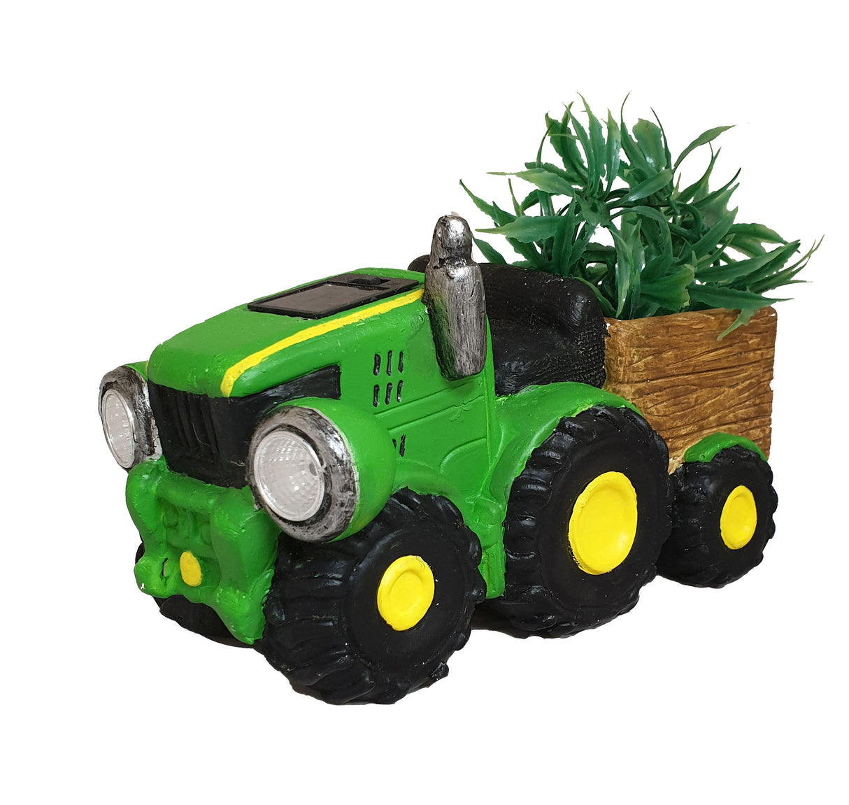 WGP Green Tractor with Solar Headlights Garden Planter | G0310