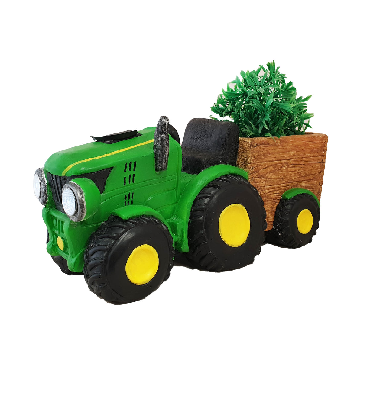 WGP Green Tractor with Trailer  Garden Planter and Solar Headlight | G0311