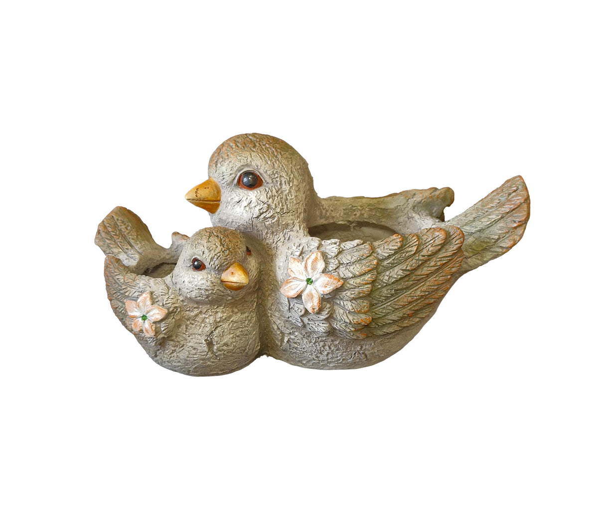 WGP Mother and Baby Bird with Garden Planter and Floral Decoration | G0417