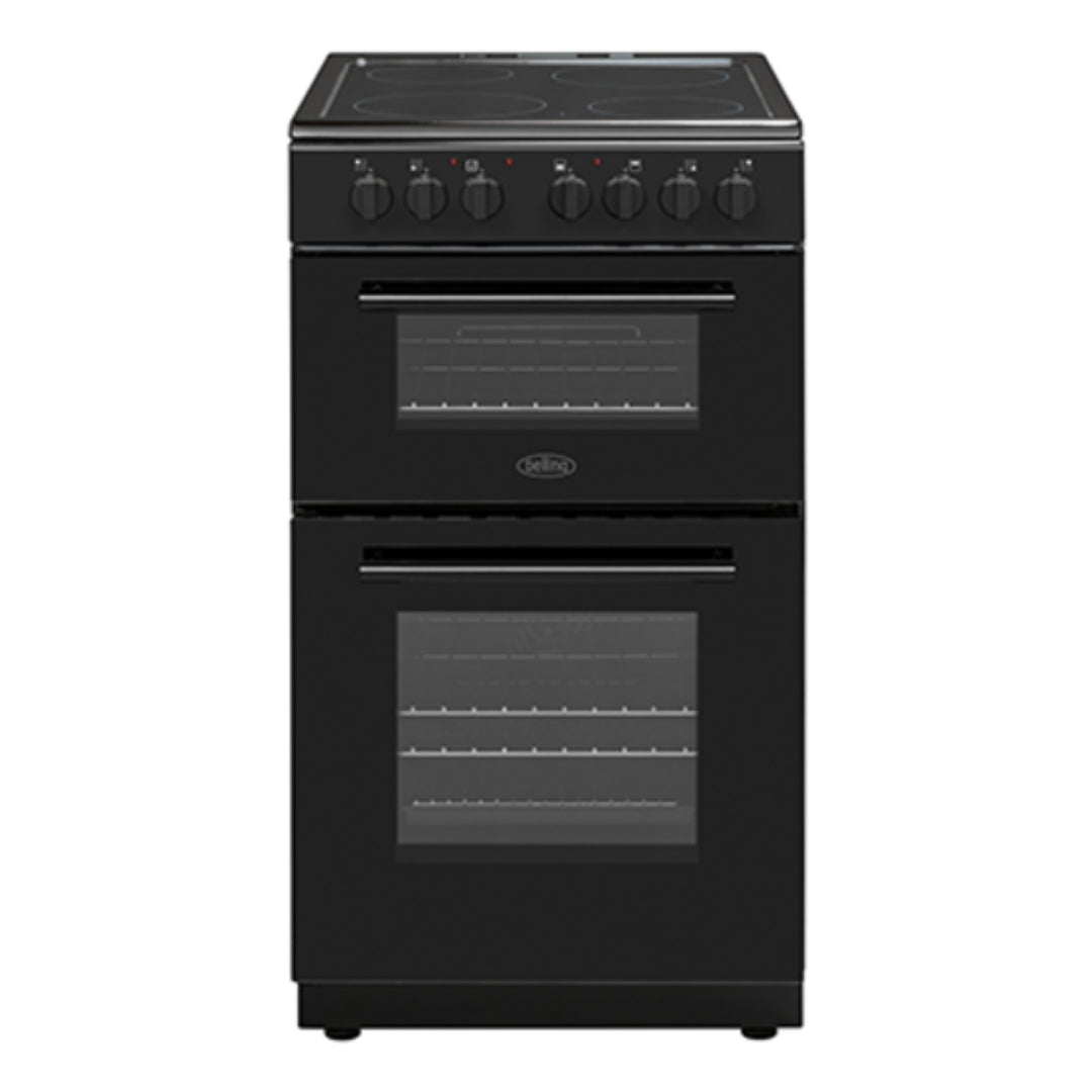 Belling 50cm Electric Double Oven Ceramic Top - Black | BFSE52DOCBK