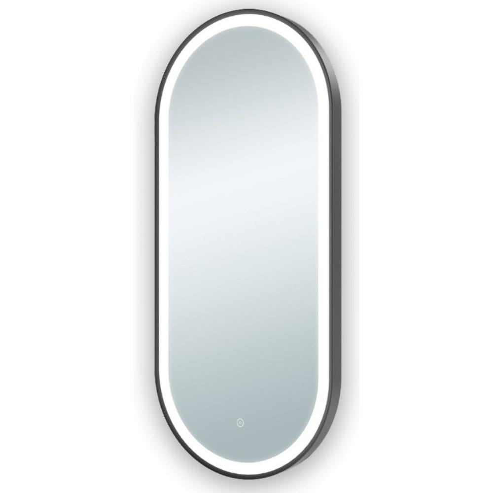 SME Florence Pill Shaped LED Mirror 450mm x 1000mm - Matt Black | 151865