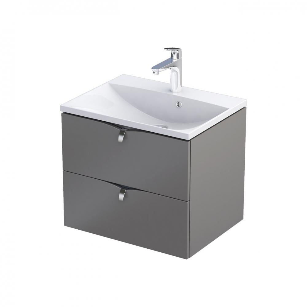 Armavit Serra 2 Drawer Vanity Unit 60cm - Warm Grey (Excluding Basin) | 151597