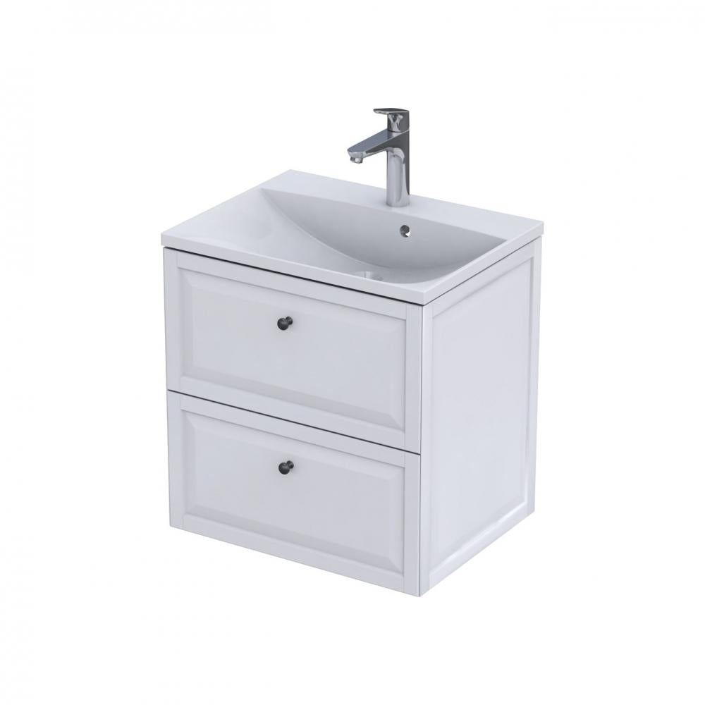 Armavit Chatsworth 60cm 2 Drawer Vanity Unit - Matt White - (Excluding Basin) | 151617