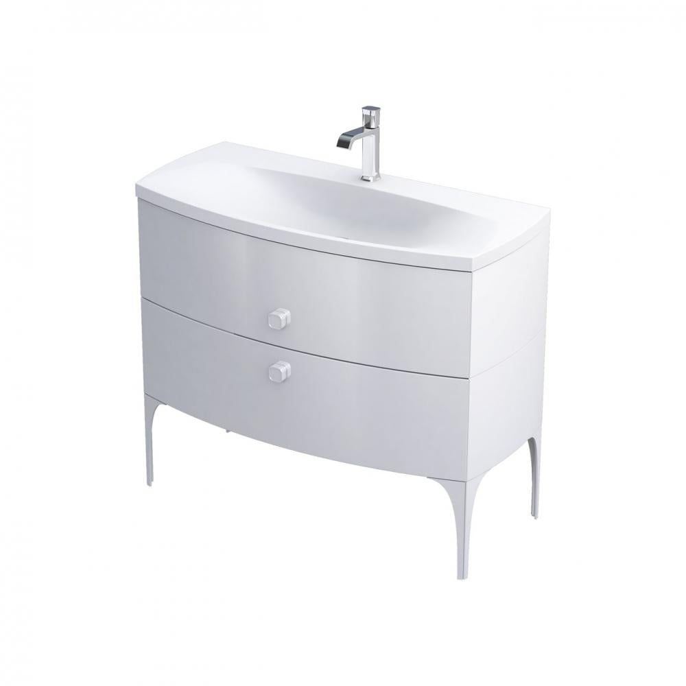 Armavit 102cm 2 Drawer Vanity Unit - Gloss White - (Excluding Basin) | 151628