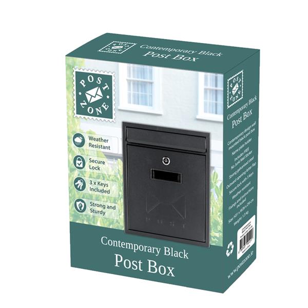 Post Zone Contemporary Post Box - Black | 252100