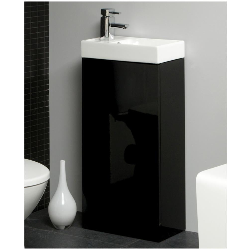 Compact Floor Standing Vanity Unit & Washbasin Black - 40cm | 151726