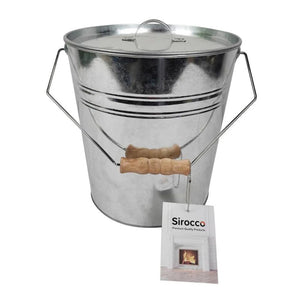 Sirocco 28cm Galvanised Ash Bucket with Lid | 71614