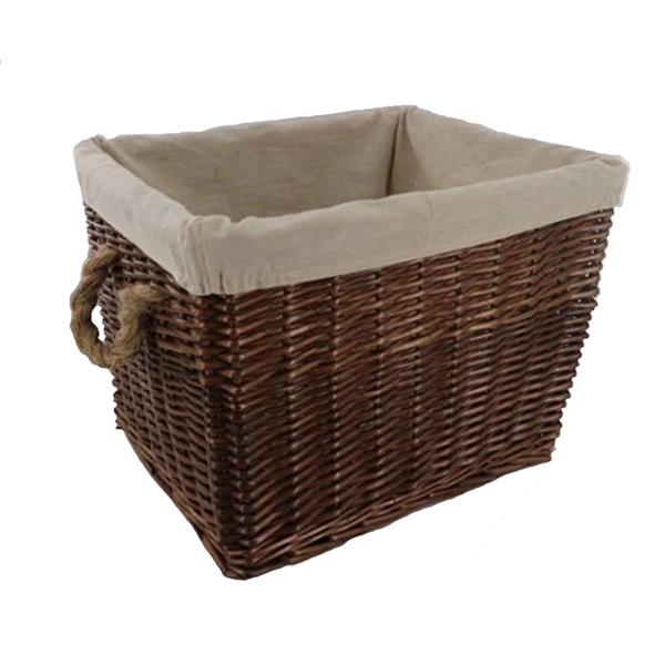 Sirocco Rectangular Willow Basket with Canvas Liner