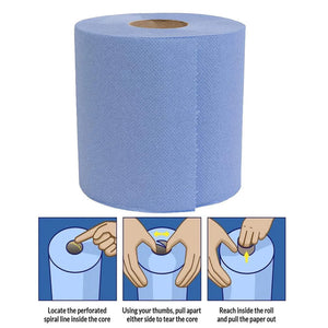 CleanSURE Centre Feed Blue Roll 2-Ply 120m - 6 Pack