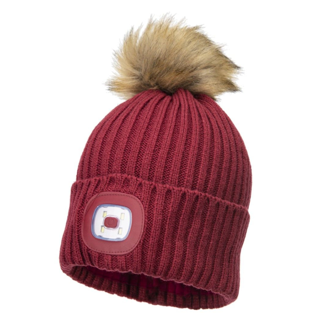 Portwest Doolin Rechargeable LED Beanie Hat - Berry | WP38BRY