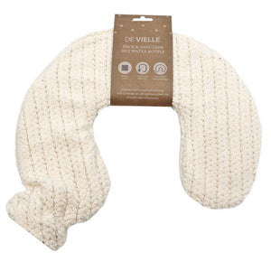 De Vielle Sherpa Covered Neck & Shoulder Warmer Hot Water Bottle - Cream | DEV006299