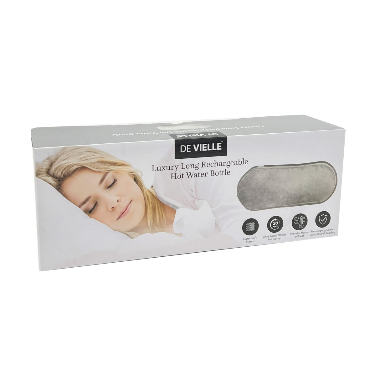 De Vielle Rechargeable Electric Long Hot Water Bottle - Grey | DEV006312