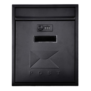 Postplus Contemporary Post Box Combination Lock - Matt Black | DEV009900