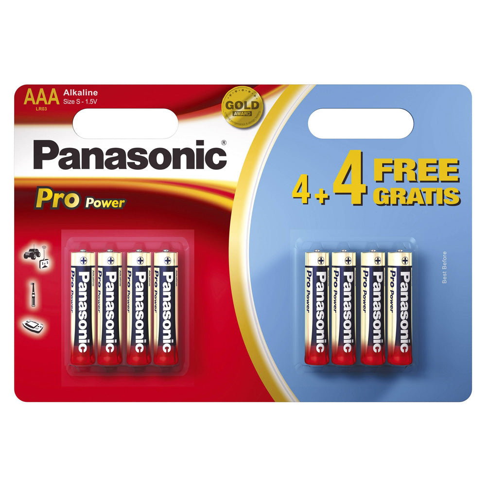 Panasonic AAA Batteries 8 Pack (4 + 4 Free) | LR03X/8WB