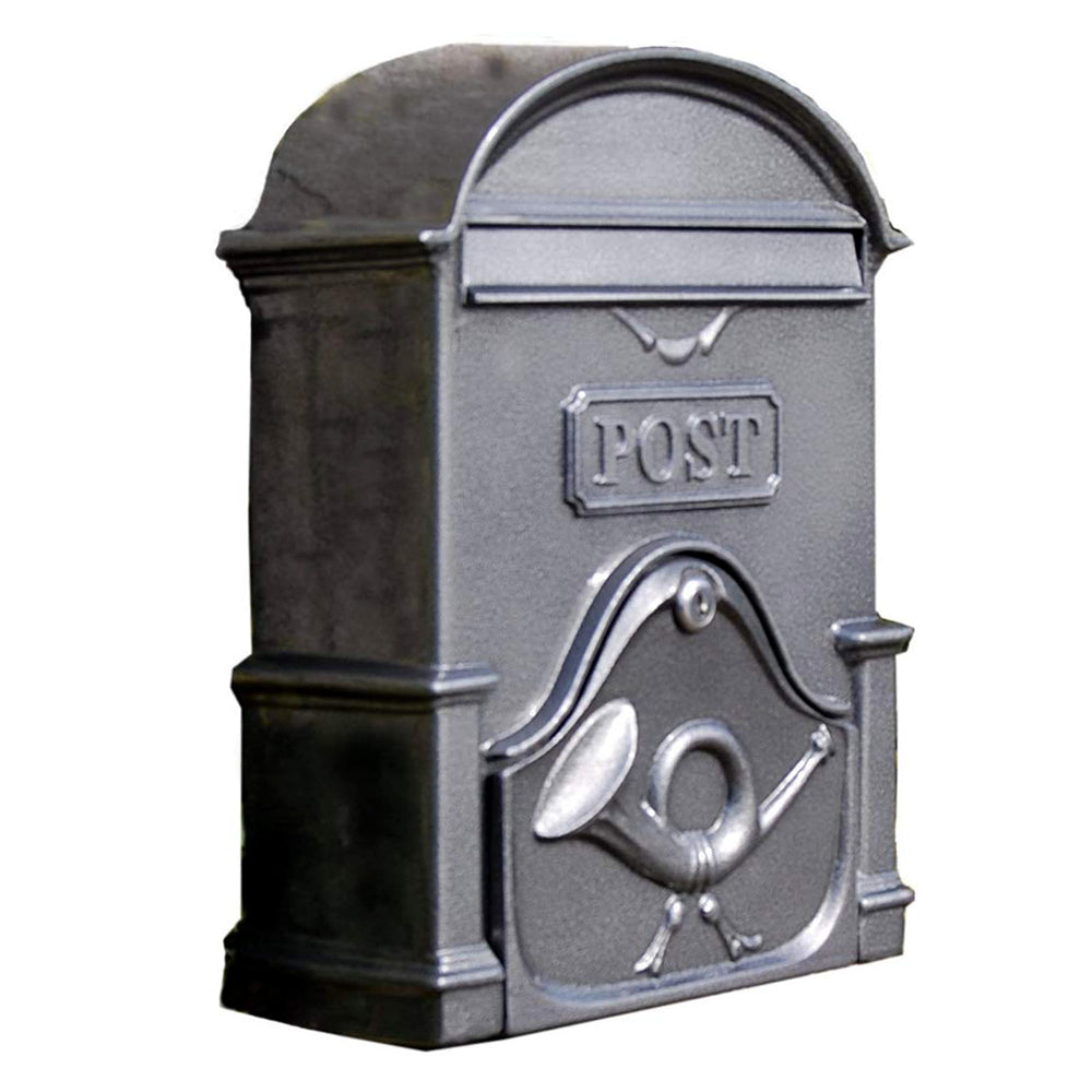 The A4 Brosna Cast Aluminium Letterbox Postbox - Antique Silver
