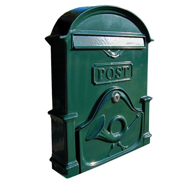 The Brosna A4 Cast Aluminium Letterbox Postbox - Fir Green