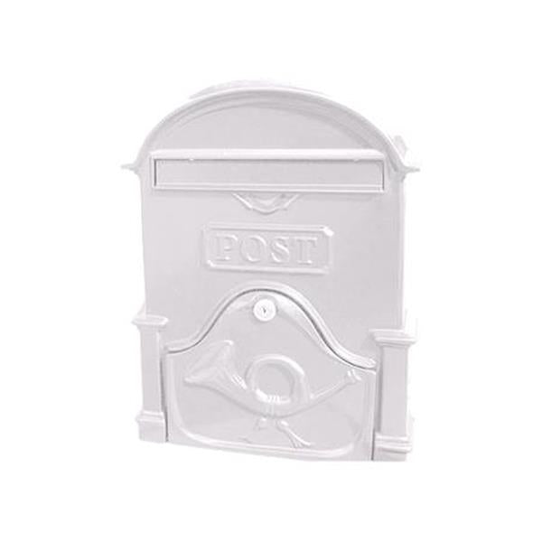 The Brosna A4 Cast Aluminium Letterbox Postbox - Signal White