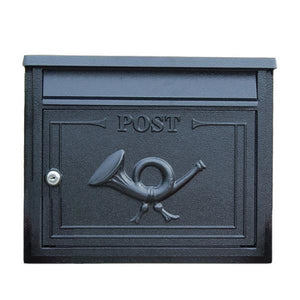 The Liffey Built-In Cast Aluminium Letterbox Postbox - Antique Black