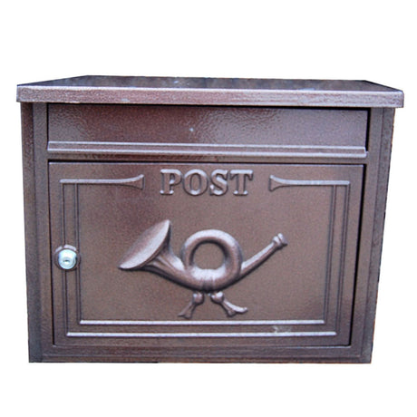 The Liffey Built-In Cast Aluminium Letterbox Postbox - Antique Bronze
