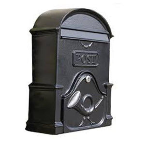The Moy A4 Deep Cast Aluminium Letterbox Postbox - Antique Black